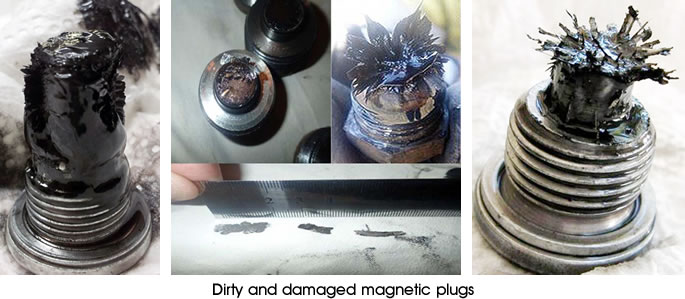 damaged magnetic plugs